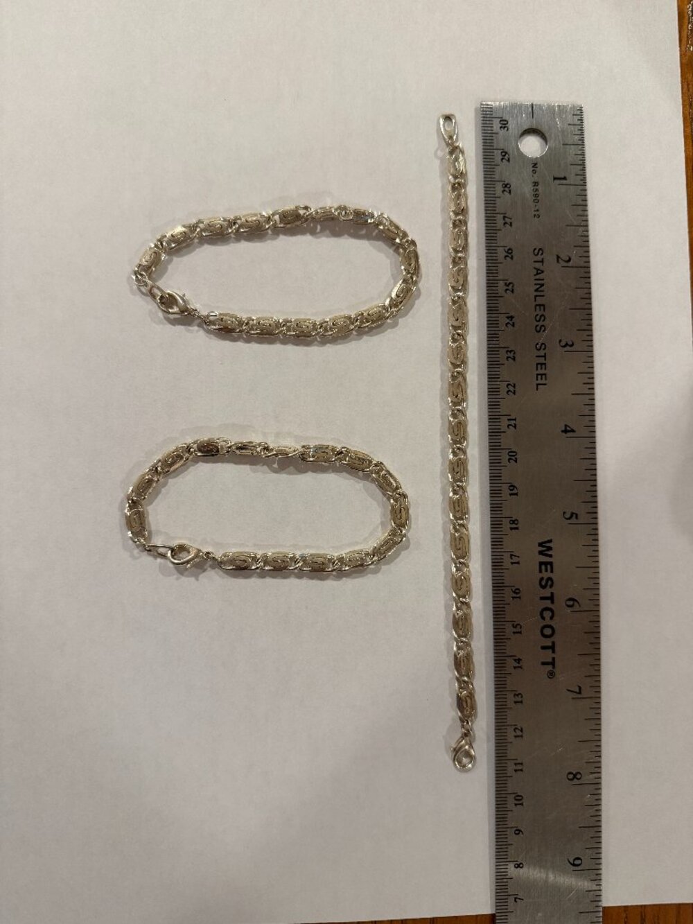 Silver Tone Chain Link Bracelets